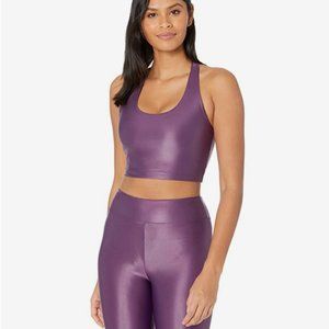 Lustrous High Rise Leggings and Bra - Aubergine